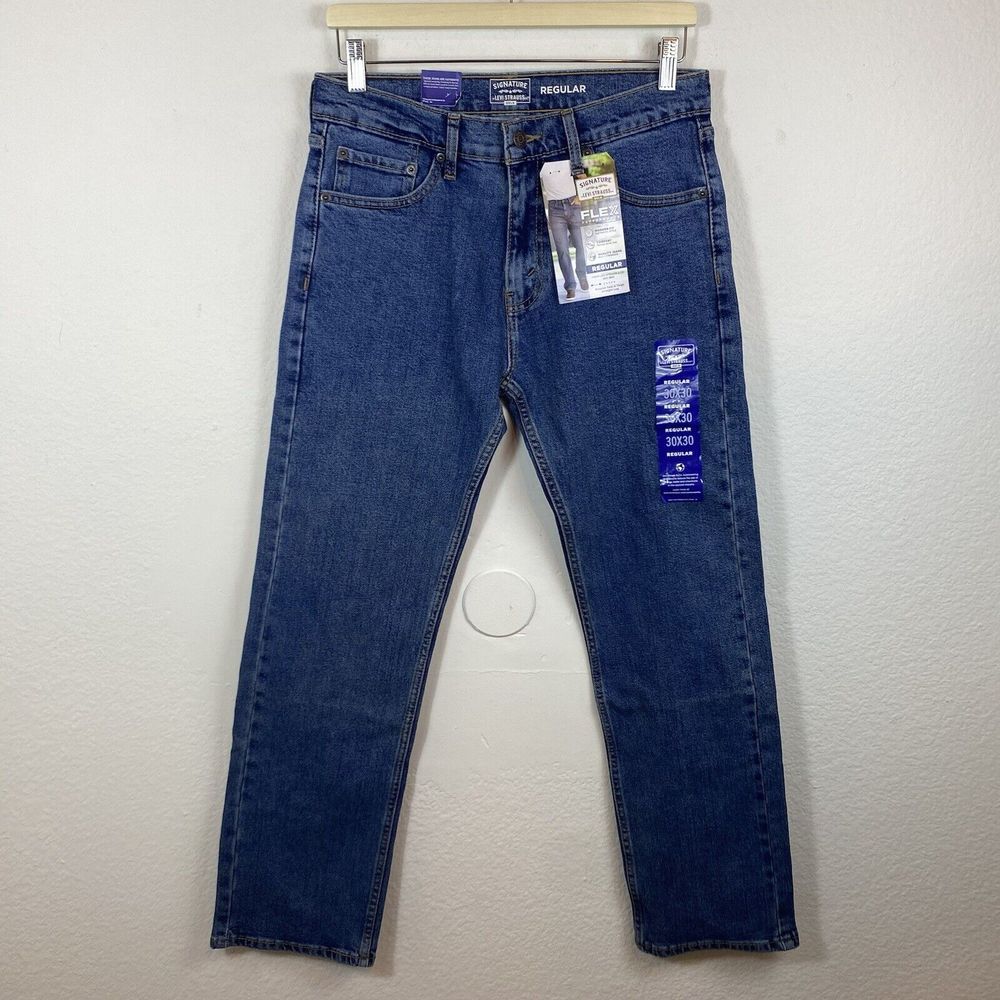 NWT Signature LEVI STRAUSS Mens 30x30‎ Jeans Flex Performance Regular Straight
